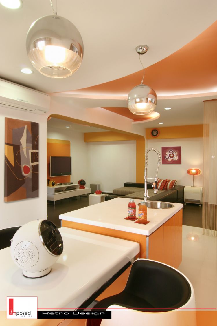 Retro Design - Kitchen - HDB 4 Room - Design by Imposed Design