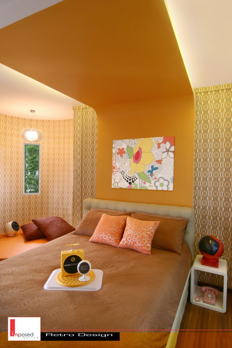 Retro Design - Bedroom - HDB 4 Room - Design by Imposed Design