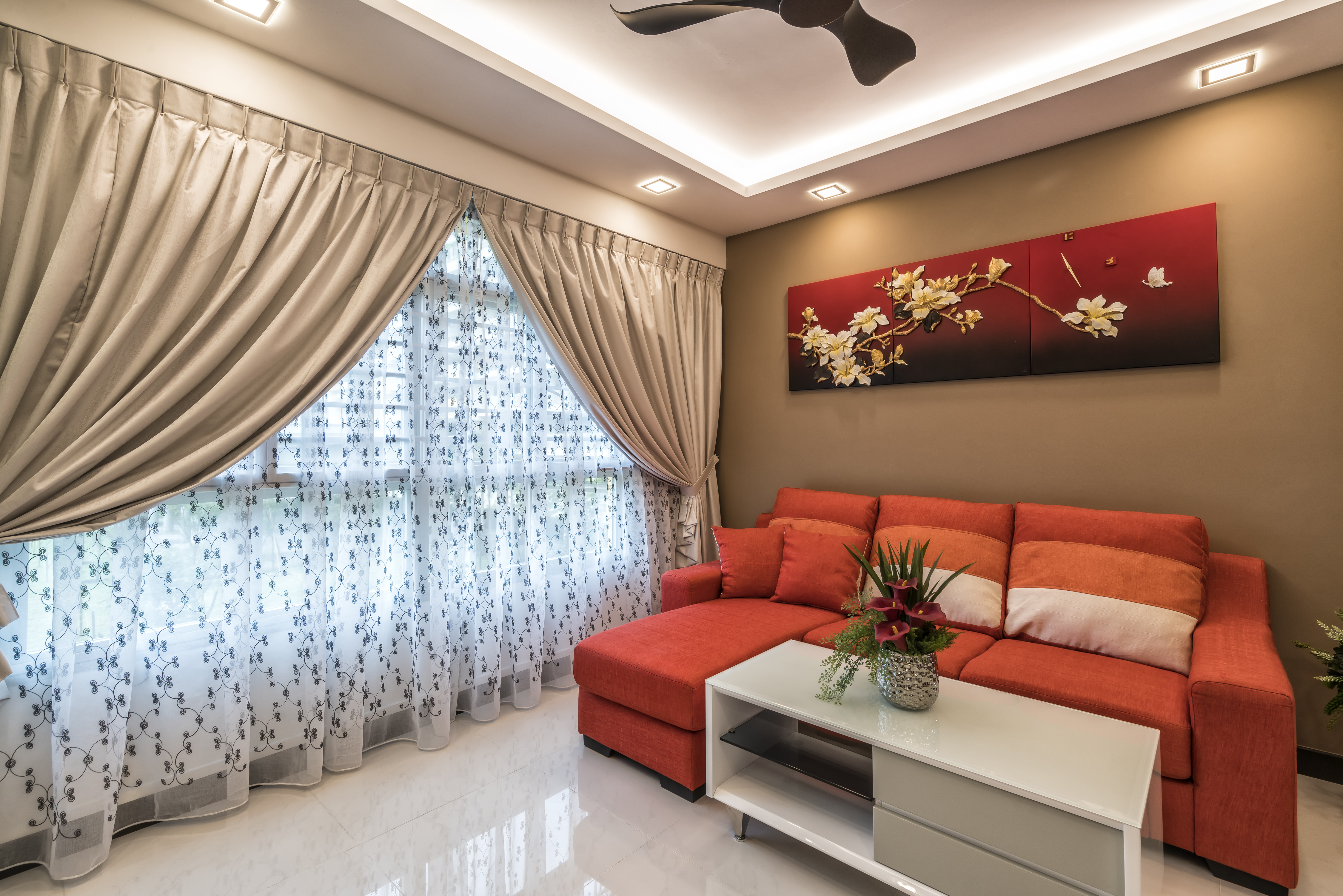Contemporary, Modern Design - Living Room - HDB 4 Room - Design by In2Space Interior Pte Ltd