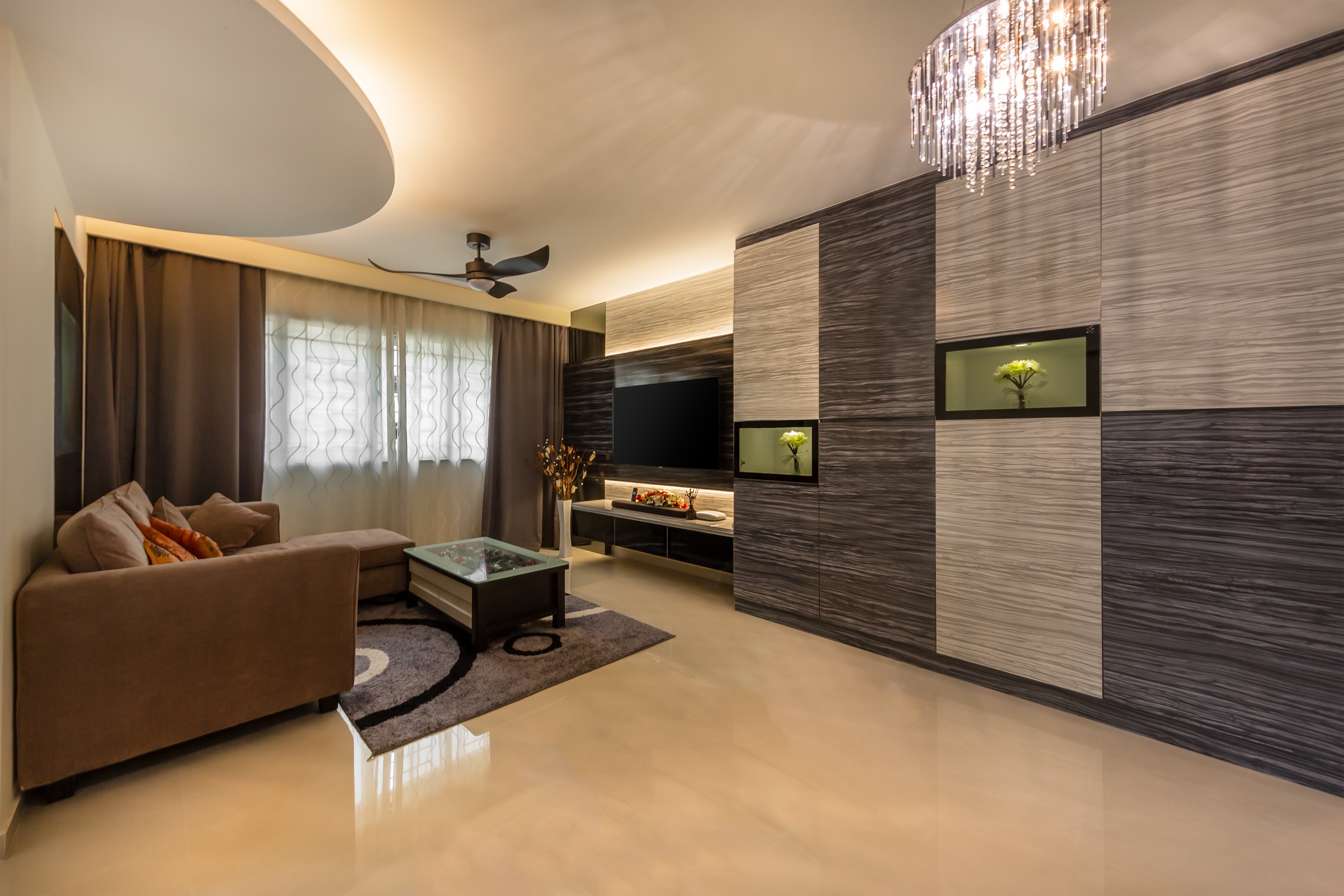 Modern Design - Living Room - HDB 4 Room - Design by In2Space Interior Pte Ltd