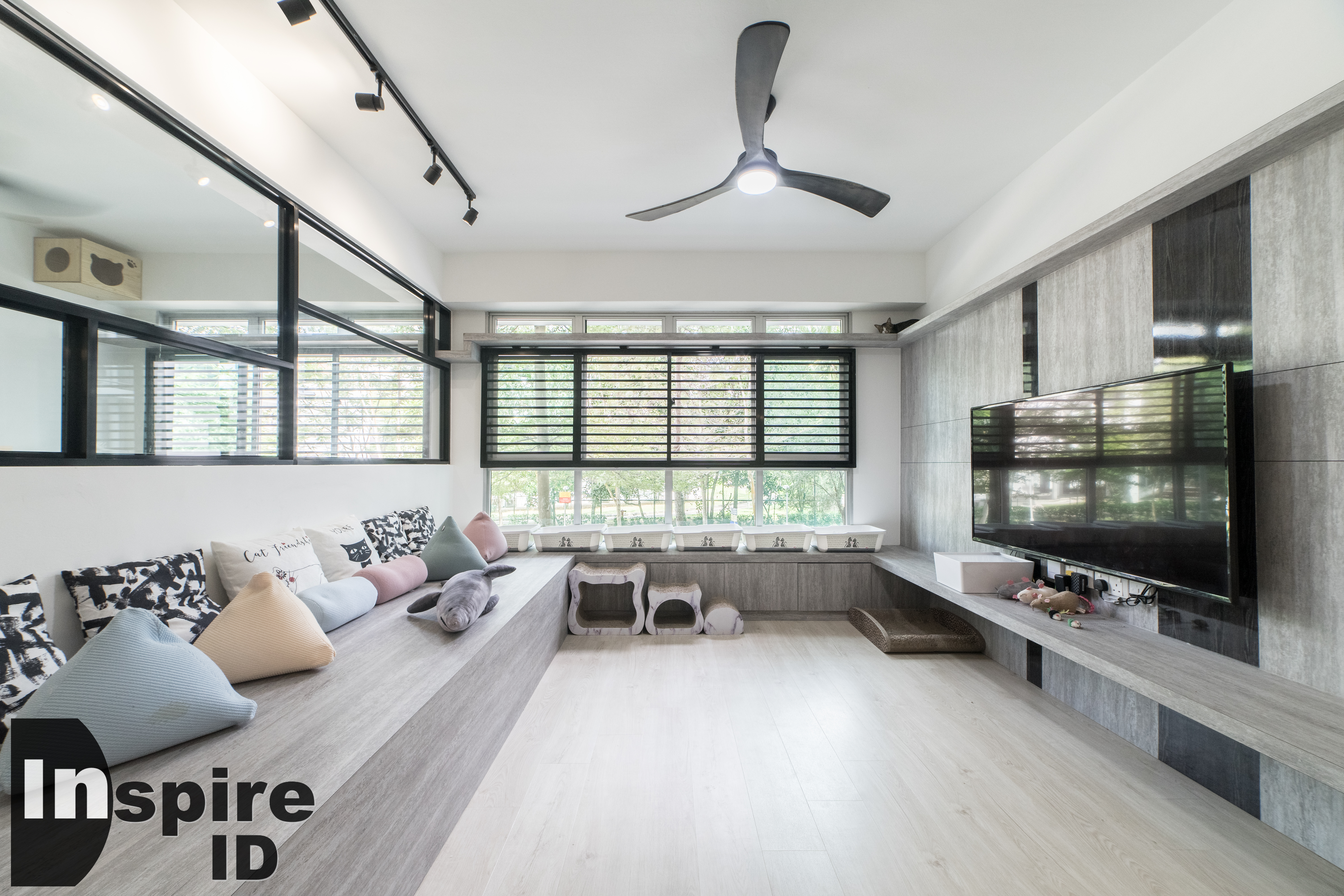 Industrial, Modern, Scandinavian Design - Living Room - HDB 4 Room - Design by Inspire ID Group Pte Ltd