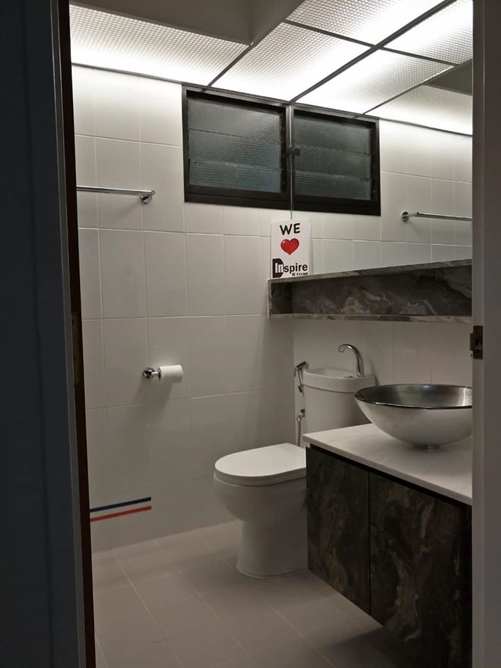 Contemporary, Modern, Rustic Design - Bathroom - HDB 4 Room - Design by Inspire ID Group Pte Ltd