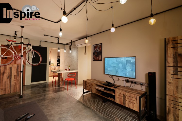 Industrial, Scandinavian Design - Living Room - HDB 4 Room - Design by Inspire ID Group Pte Ltd