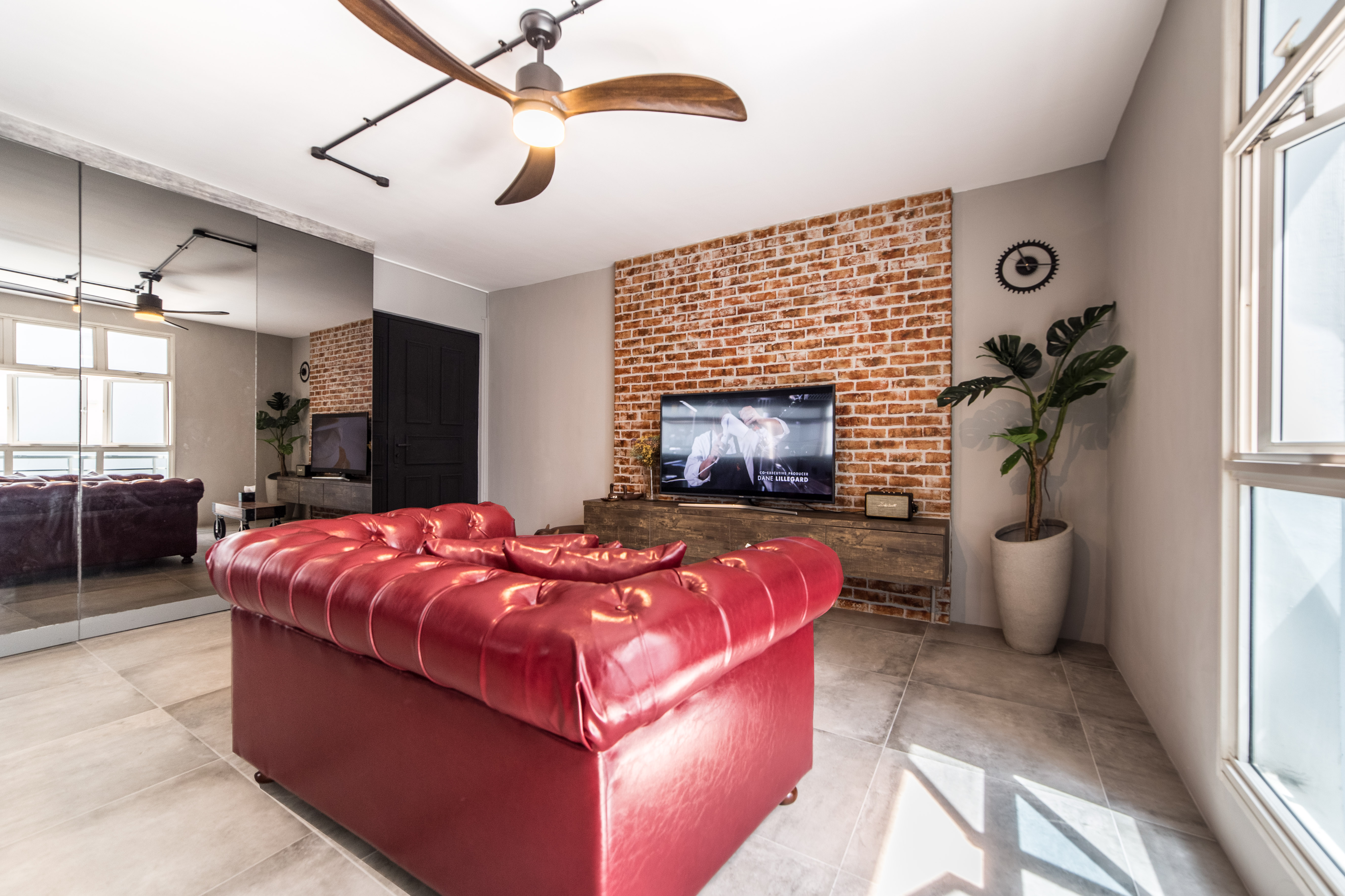 Industrial Design - Living Room - HDB 4 Room - Design by Inspire ID Group Pte Ltd