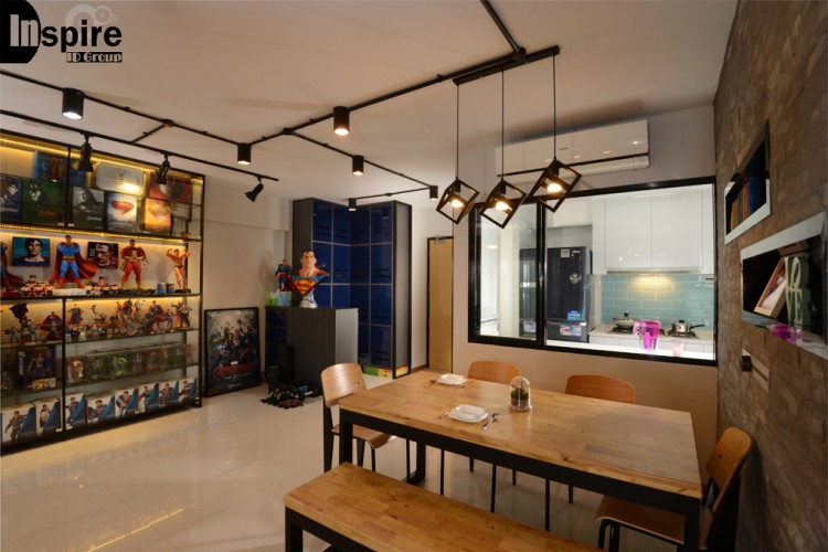 Industrial, Modern Design - Dining Room - HDB 4 Room - Design by Inspire ID Group Pte Ltd