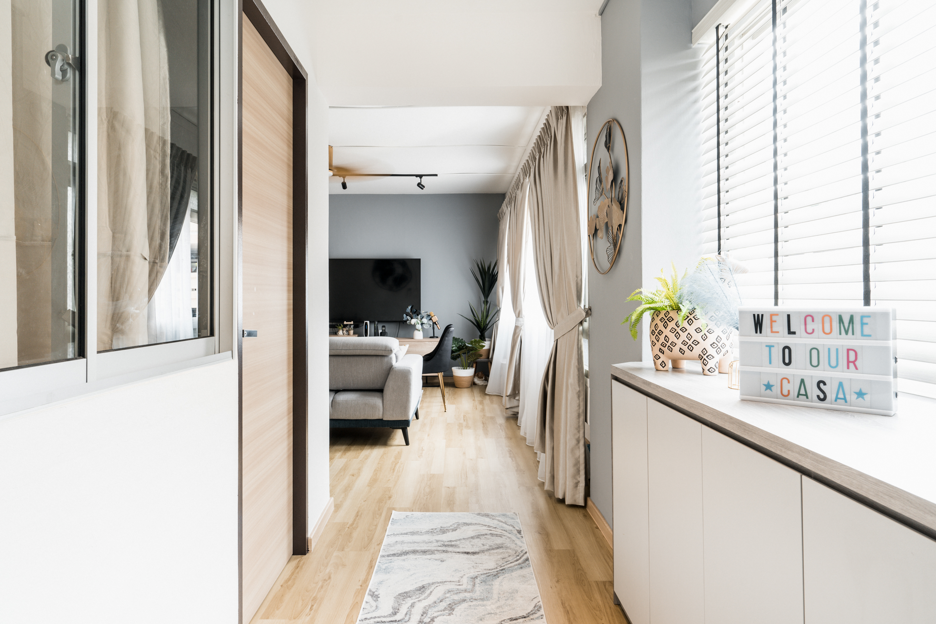 Minimalist, Modern Design - Living Room - HDB Executive Apartment - Design by Interior Artist Pte Ltd