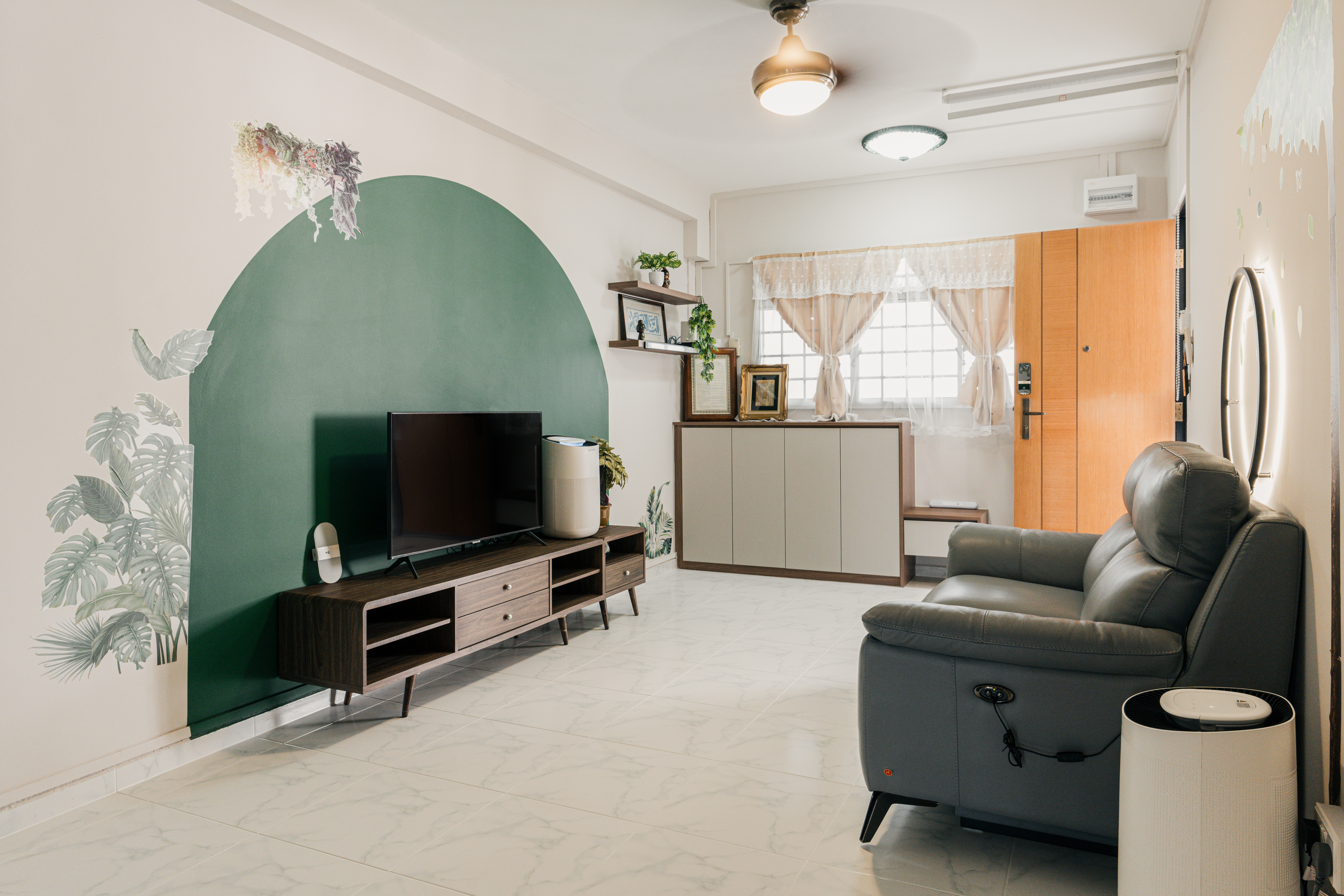 Minimalist, Tropical Design - Living Room - HDB 3 Room - Design by Interior Artist Pte Ltd