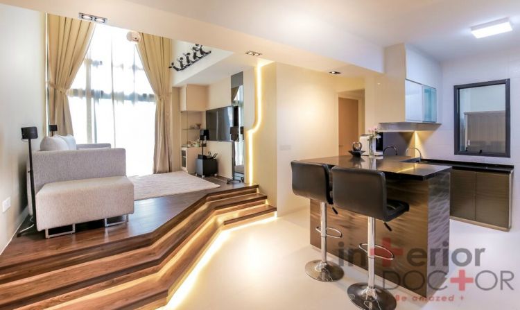 Contemporary, Modern Design - Living Room - HDB 4 Room - Design by Interior Doctor Pte Ltd