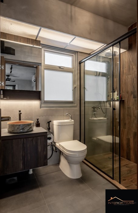 Industrial Design - Bathroom - HDB 5 Room - Design by Interior Times Design Pte Ltd