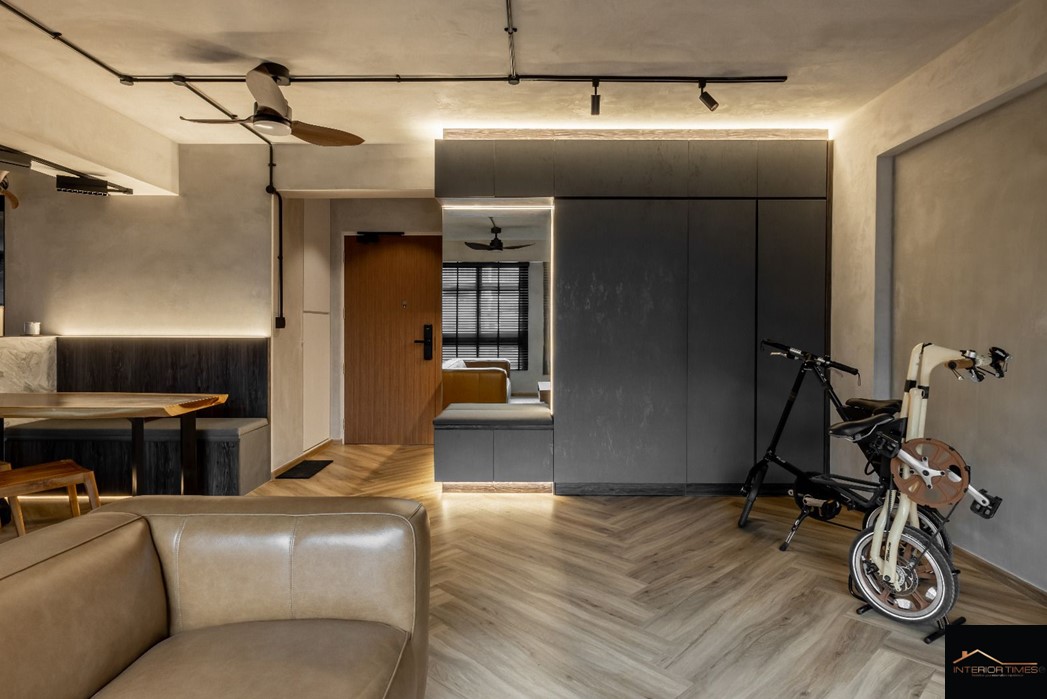 Industrial Design - Living Room - HDB 5 Room - Design by Interior Times Design Pte Ltd