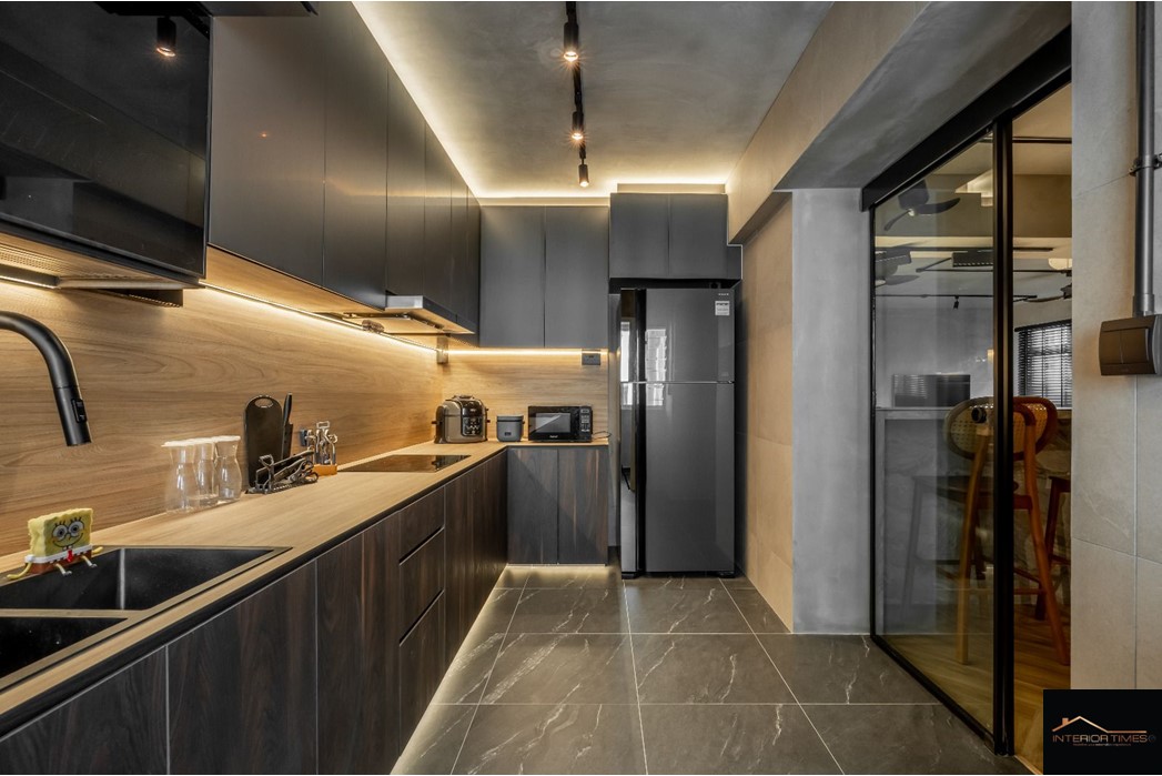 Industrial Design - Kitchen - HDB 5 Room - Design by Interior Times Design Pte Ltd