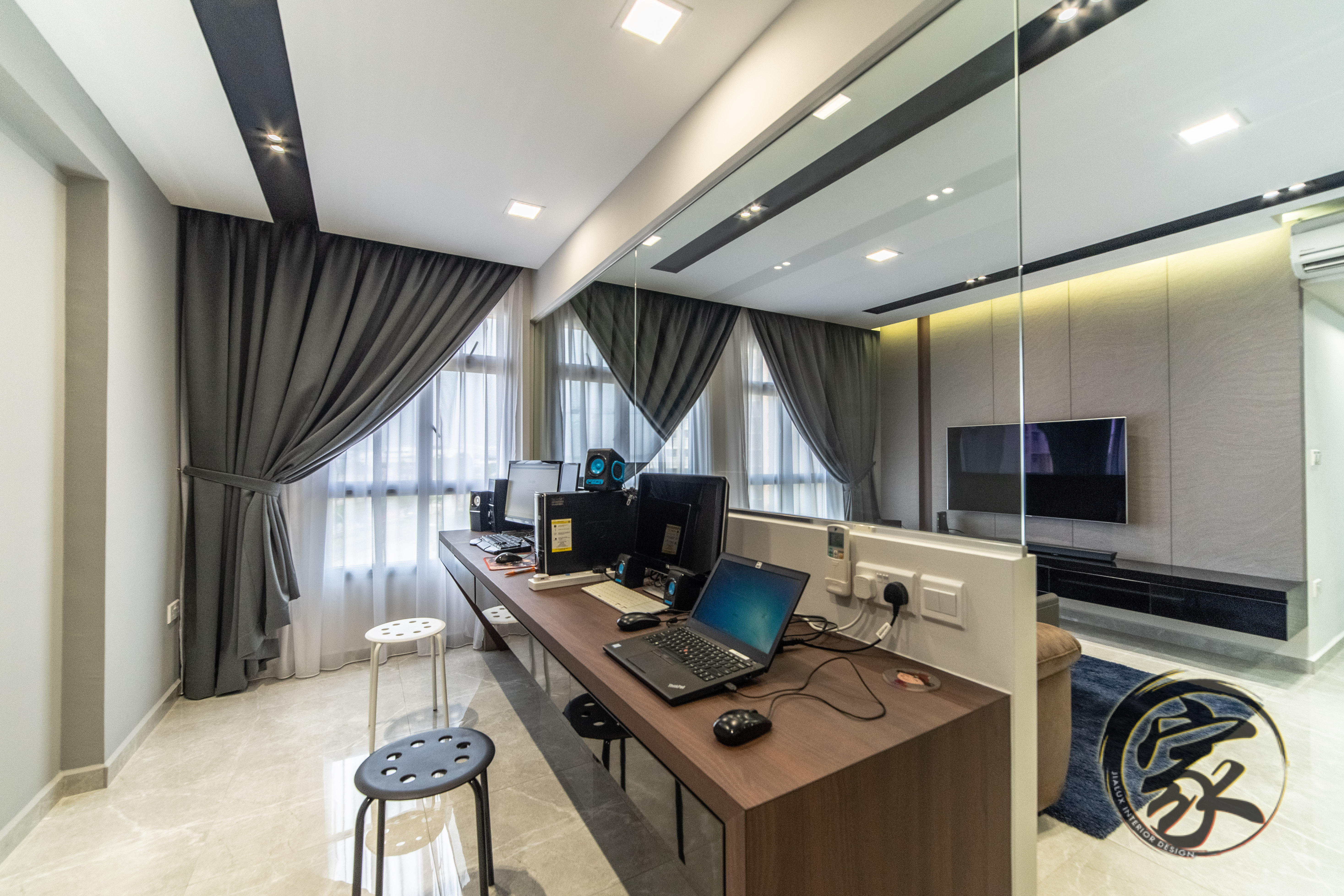 Contemporary, Modern Design - Study Room - HDB 5 Room - Design by Jialux Interior Pte Ltd