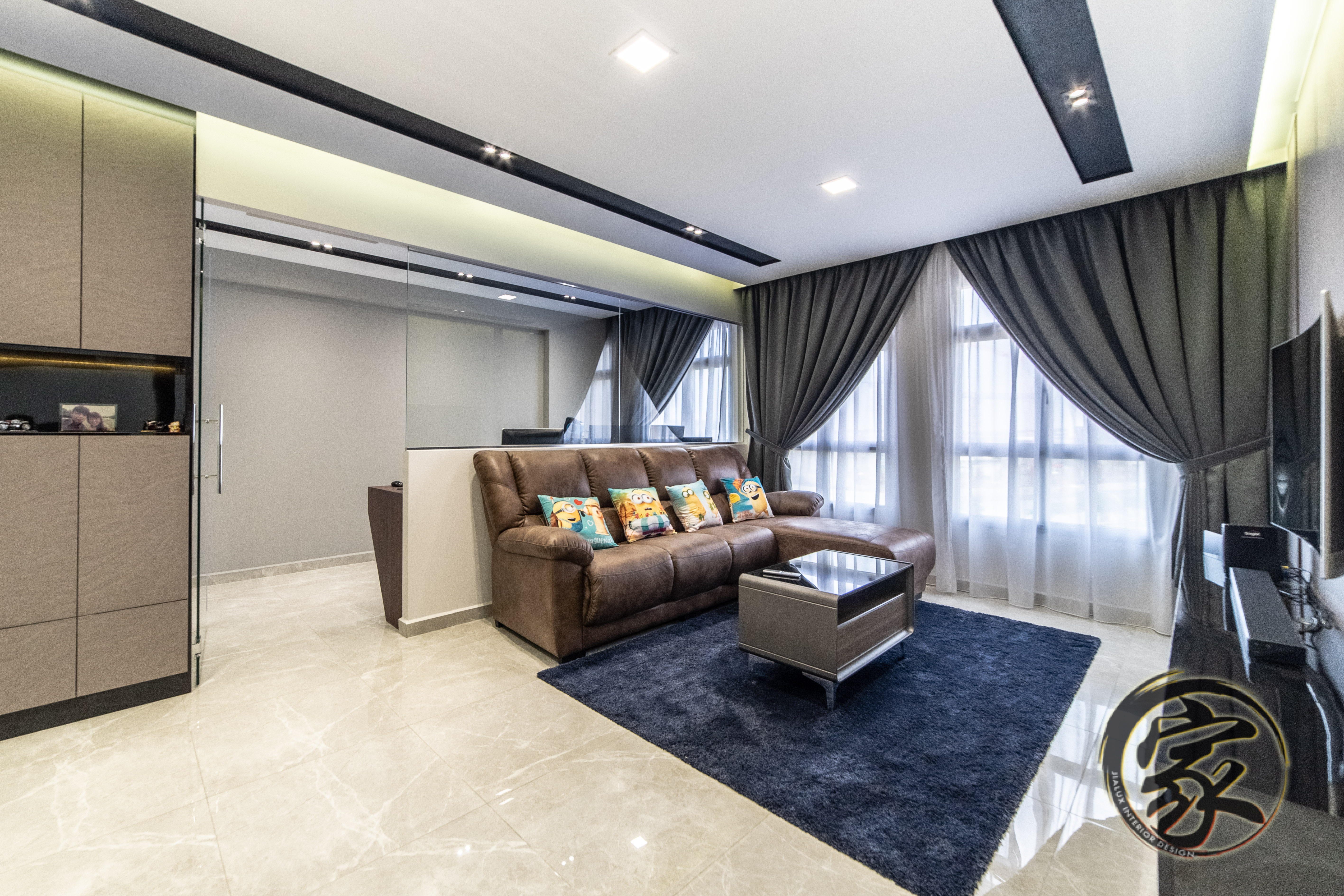 Contemporary, Modern Design - Living Room - HDB 5 Room - Design by Jialux Interior Pte Ltd