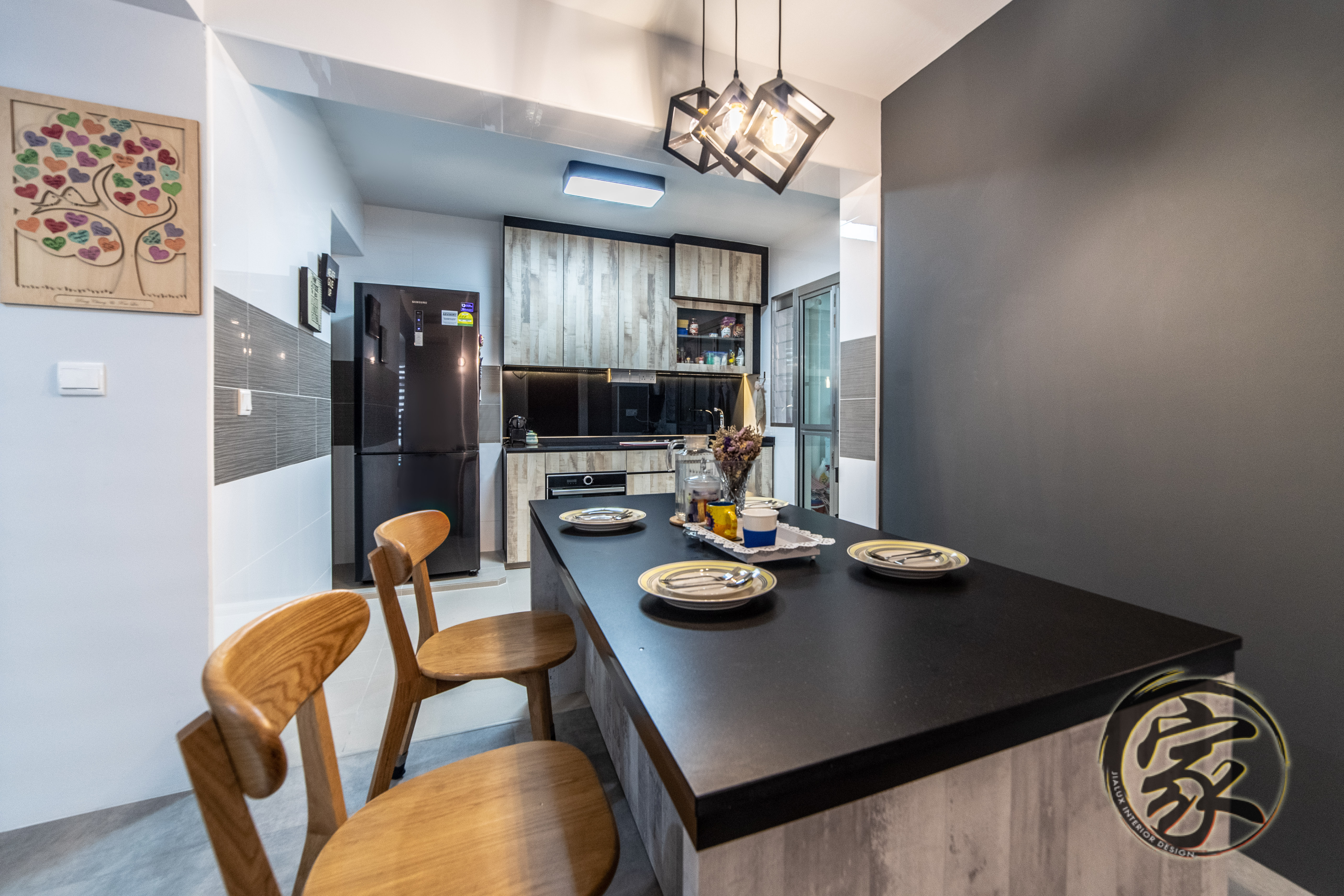 Industrial Design - Dining Room - HDB 4 Room - Design by Jialux Interior Pte Ltd