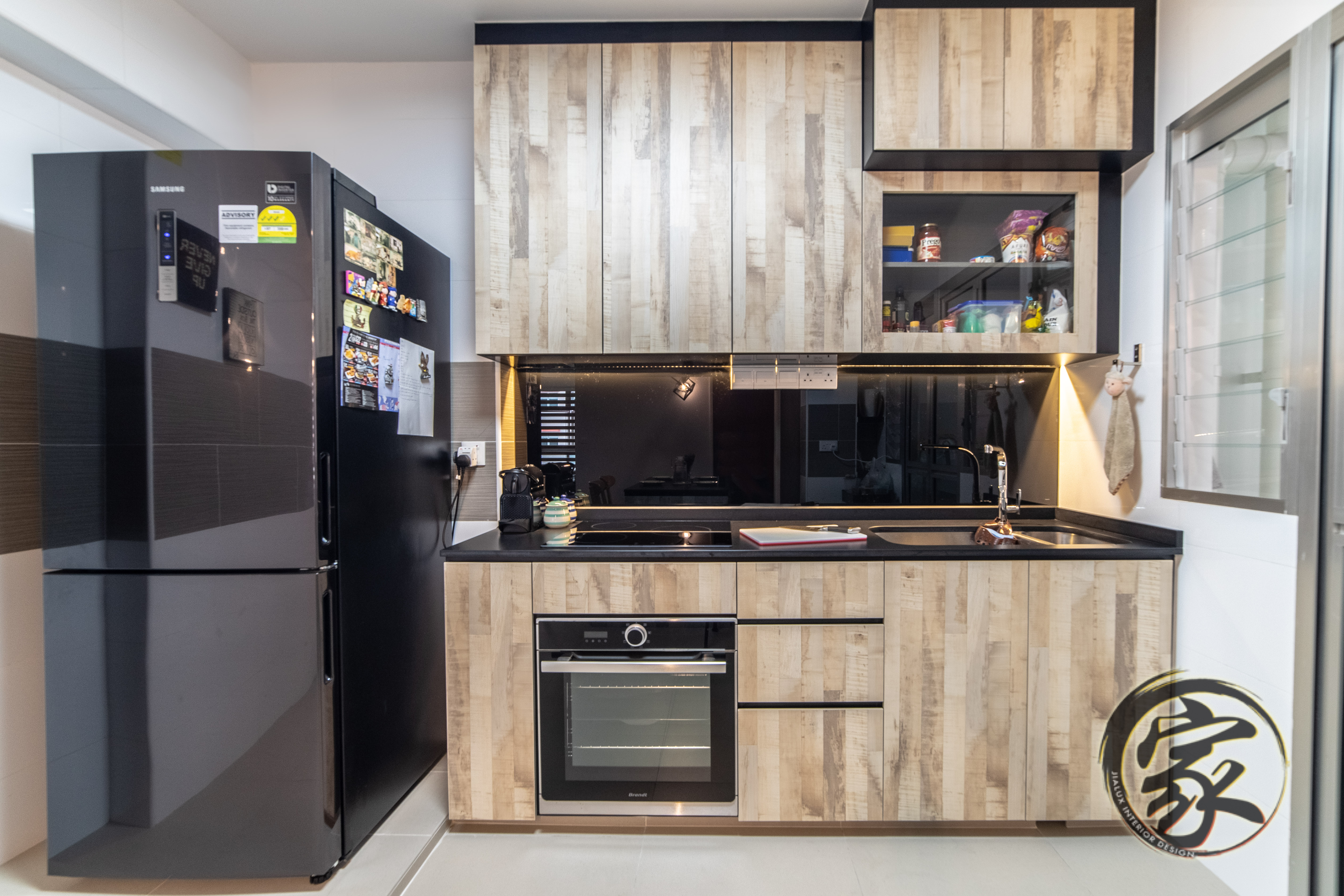 Industrial Design - Kitchen - HDB 4 Room - Design by Jialux Interior Pte Ltd