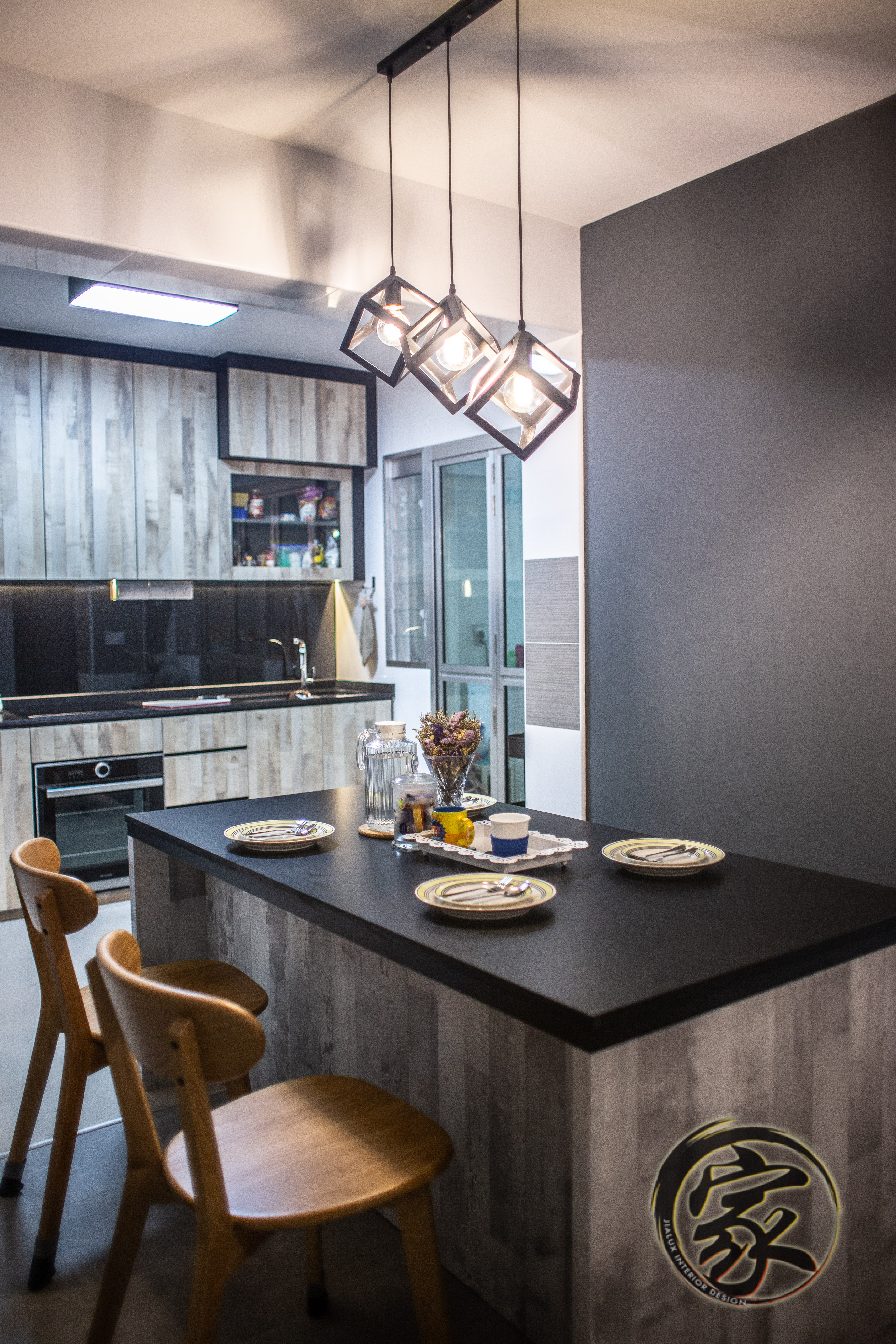 Industrial Design - Dining Room - HDB 4 Room - Design by Jialux Interior Pte Ltd