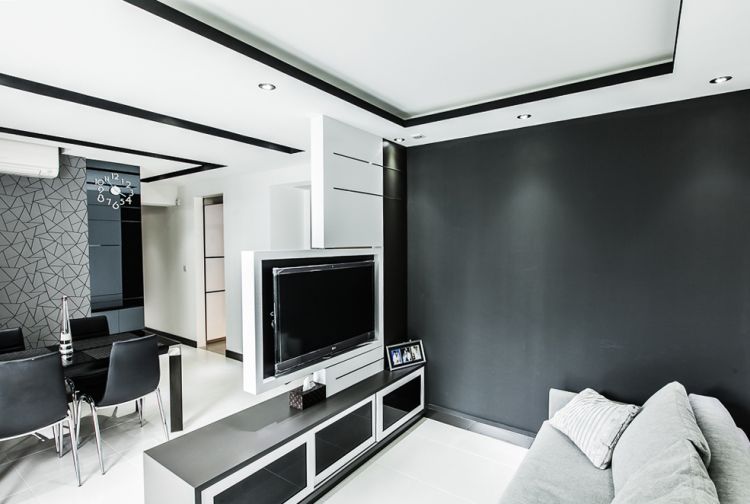 Contemporary, Minimalist, Modern Design - Living Room - HDB 4 Room - Design by KDOT ASSOCIATES 