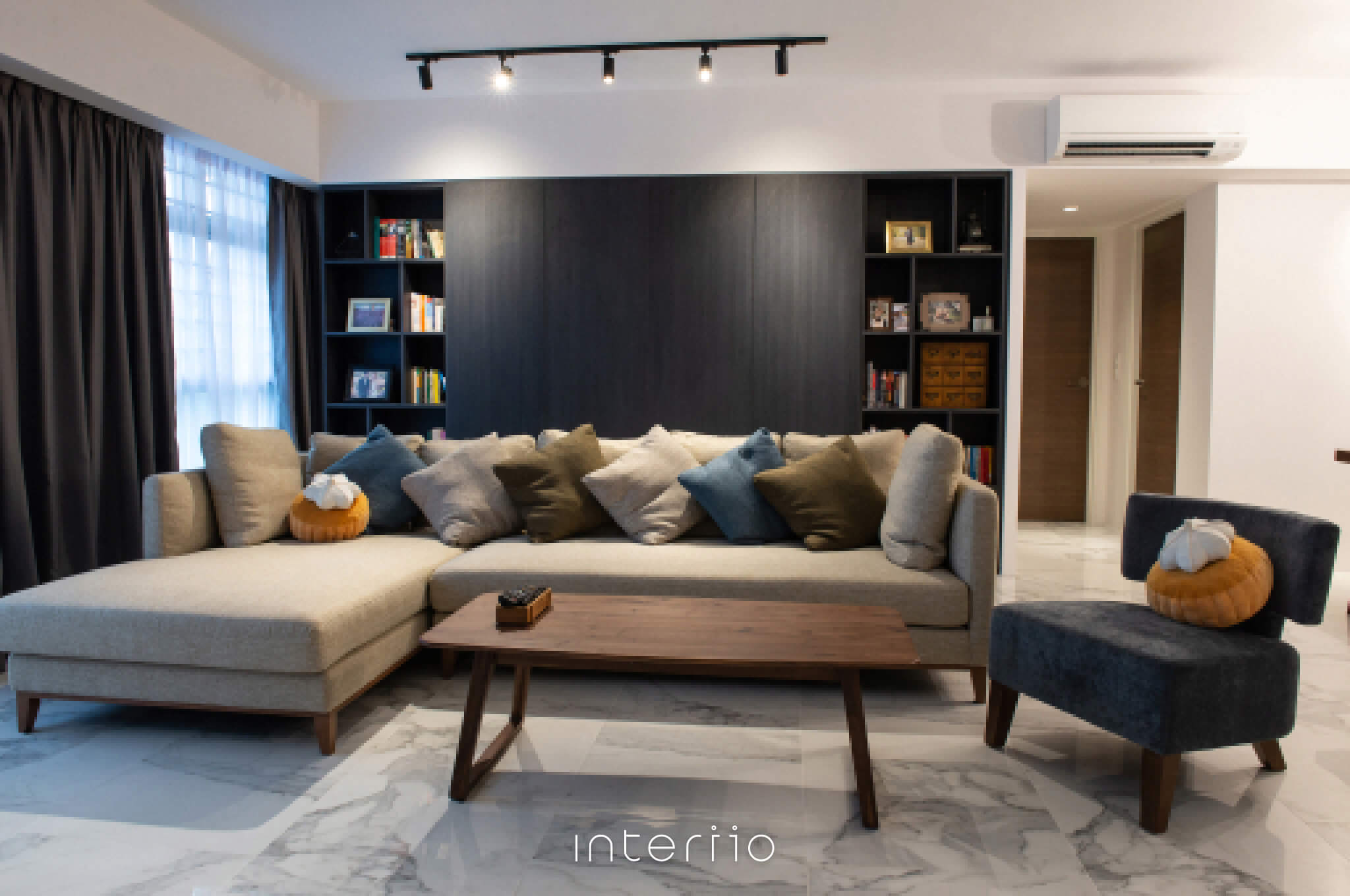 Minimalist, Modern Design - Living Room - HDB 5 Room - Design by Interiio Pte Ltd
