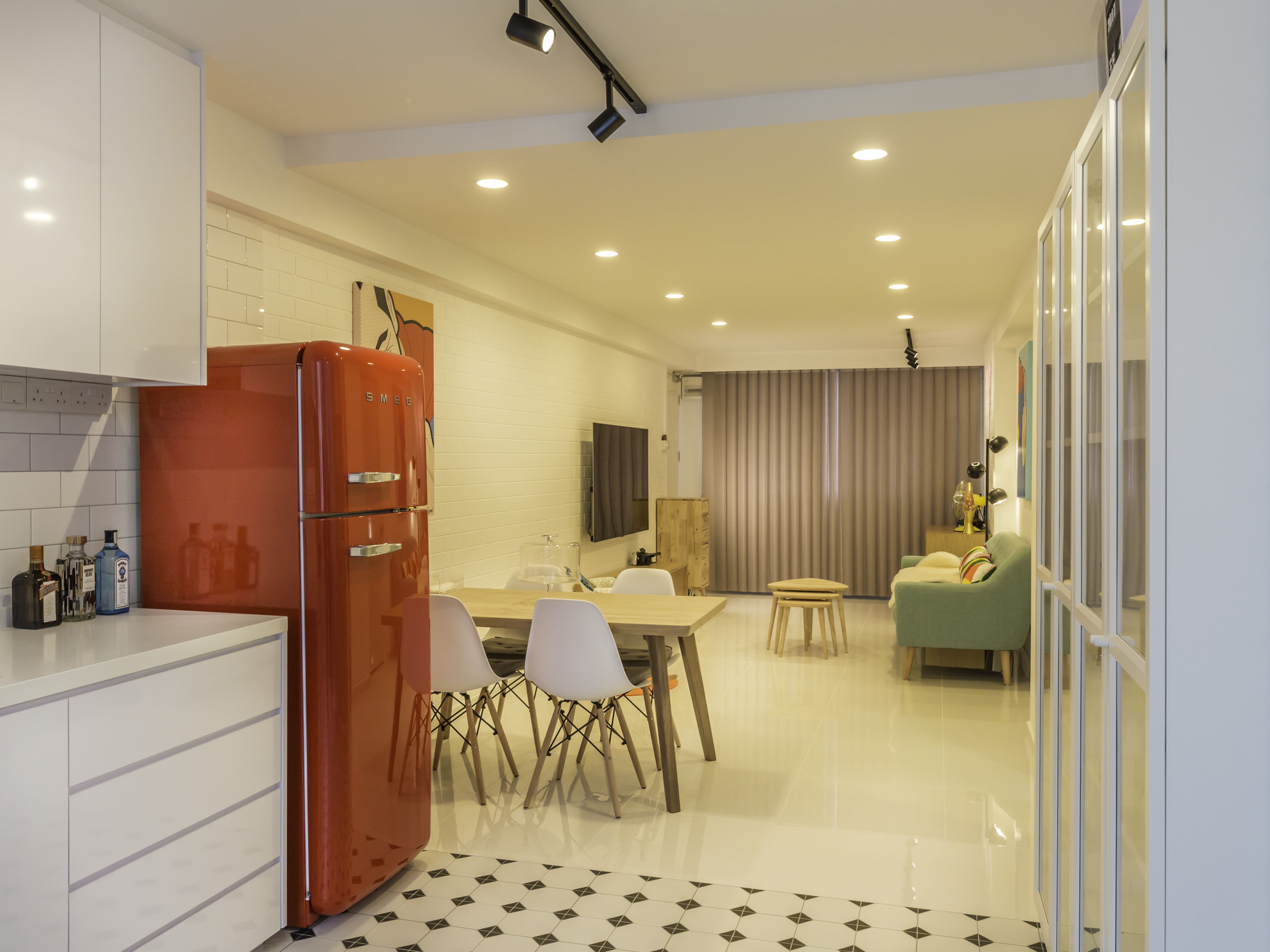 Minimalist, Retro, Scandinavian Design - Kitchen - HDB 3 Room - Design by Le Interi