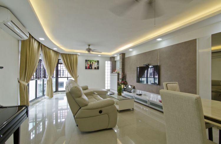 Contemporary, Modern Design - Living Room - HDB 5 Room - Design by Leef Deco Pte Ltd