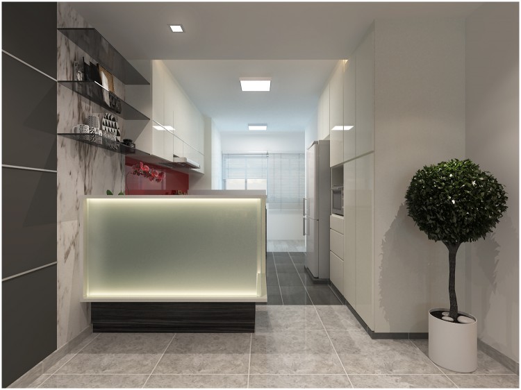 Contemporary Design - Kitchen - HDB 3 Room - Design by Livinz Synthesis Pte Ltd