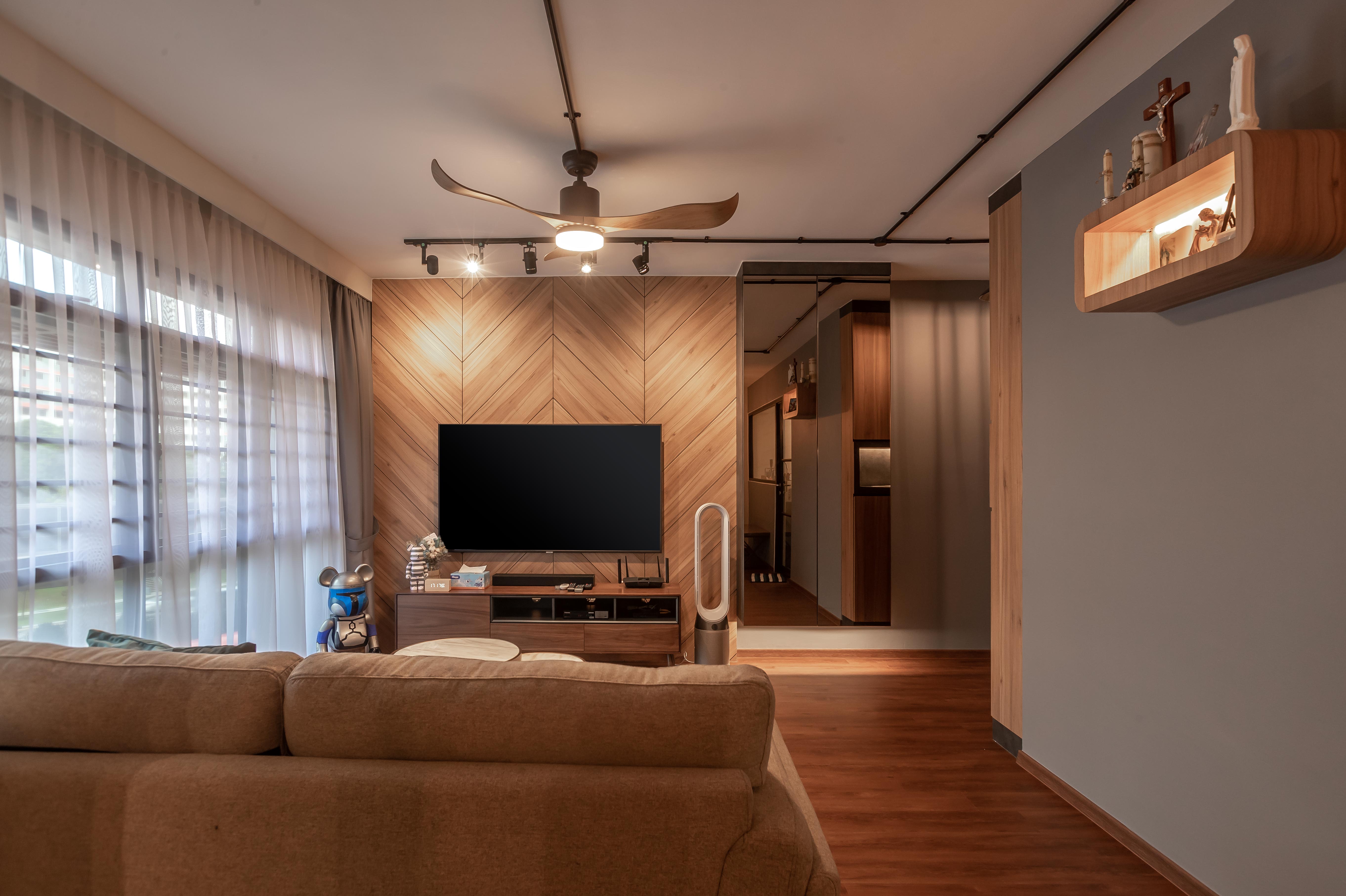 Contemporary, Eclectic, Modern Design - Living Room - HDB 4 Room - Design by LOME Interior