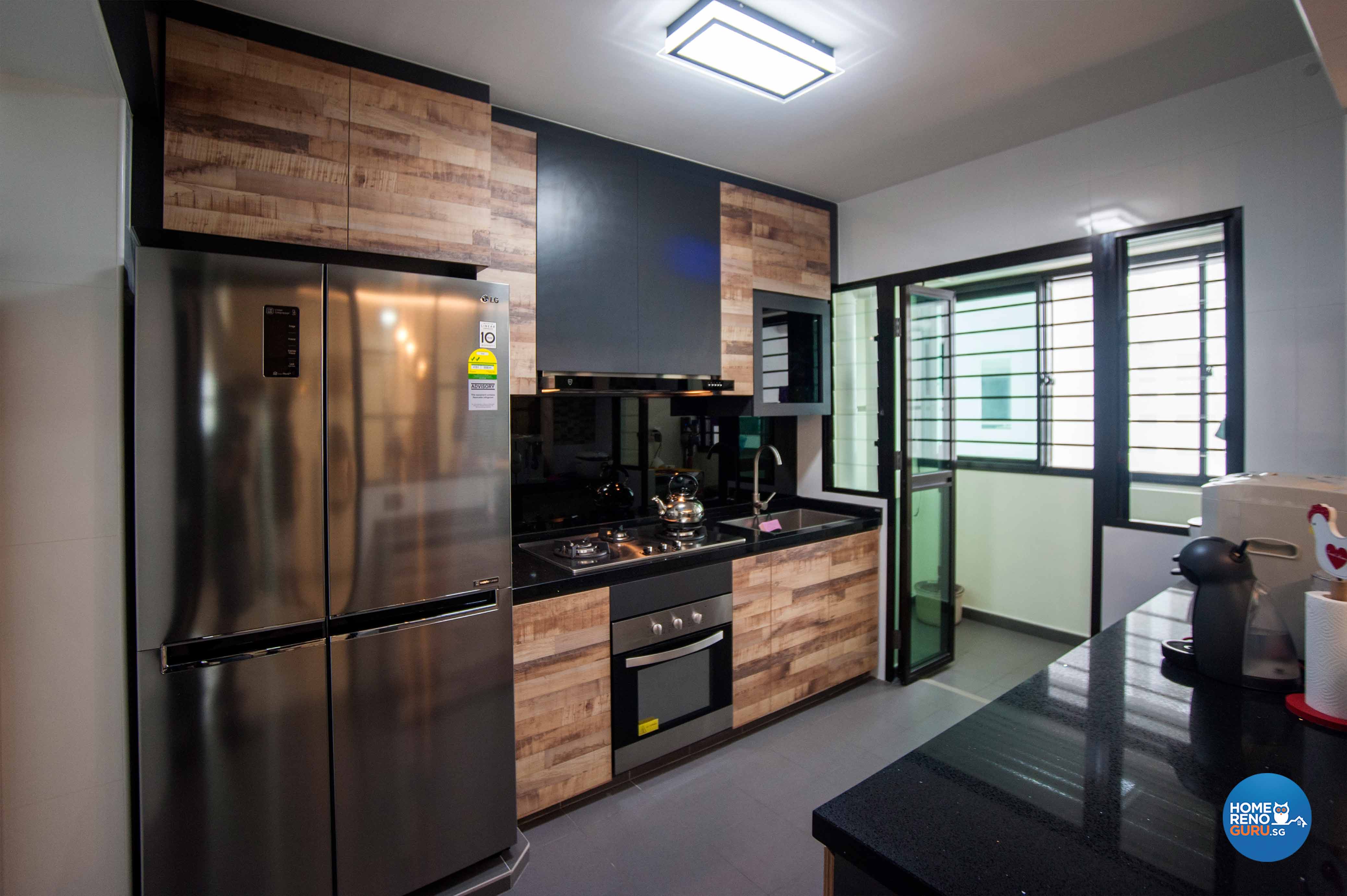Modern, Resort, Rustic Design - Kitchen - HDB 4 Room - Design by LOME Interior