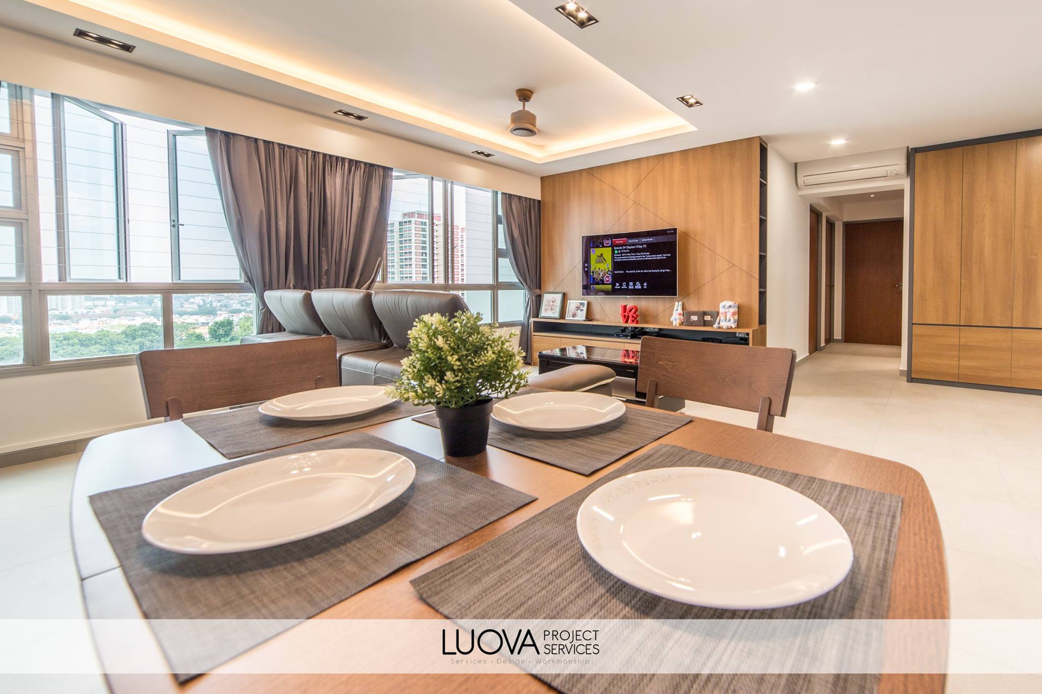 Resort Design - Dining Room - HDB 5 Room - Design by Luova Project Services
