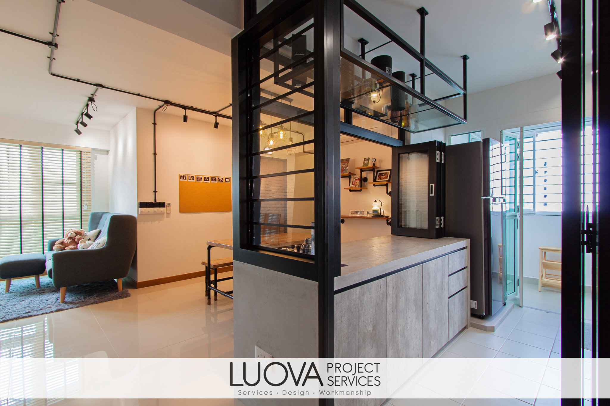 Industrial, Scandinavian Design - Kitchen - HDB 4 Room - Design by Luova Project Services