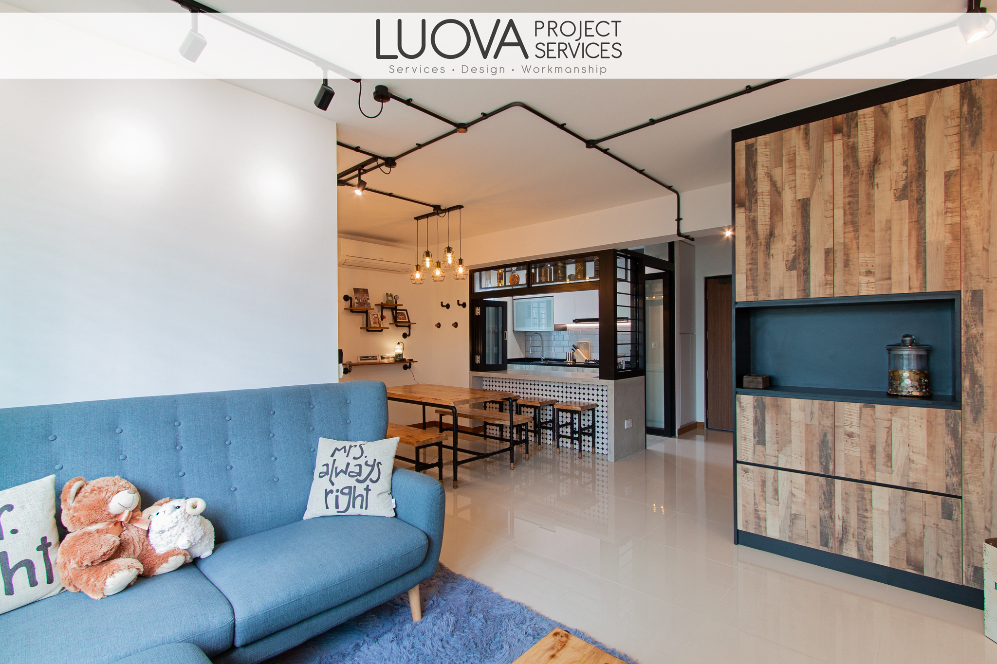 Industrial, Scandinavian Design - Dining Room - HDB 4 Room - Design by Luova Project Services