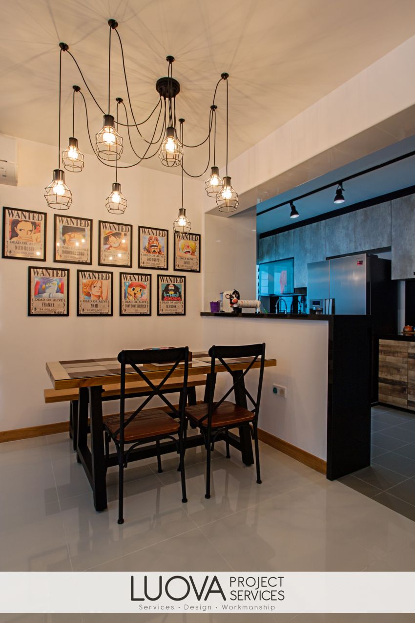 Industrial, Rustic, Scandinavian Design - Dining Room - HDB 5 Room - Design by Luova Project Services