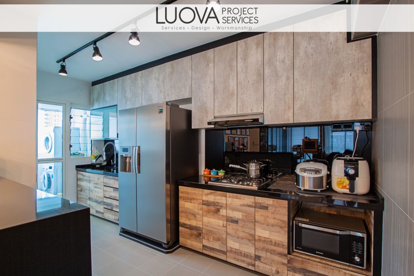 Industrial, Rustic, Scandinavian Design - Kitchen - HDB 5 Room - Design by Luova Project Services