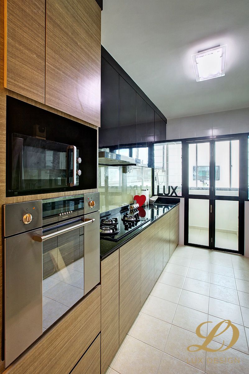 Contemporary, Tropical Design - Kitchen - HDB 4 Room - Design by Lux Design Pte Ltd