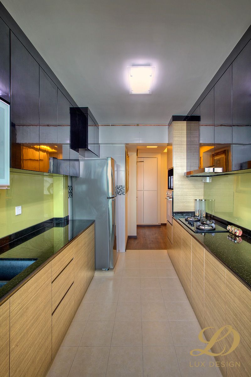 Contemporary, Tropical Design - Kitchen - HDB 4 Room - Design by Lux Design Pte Ltd