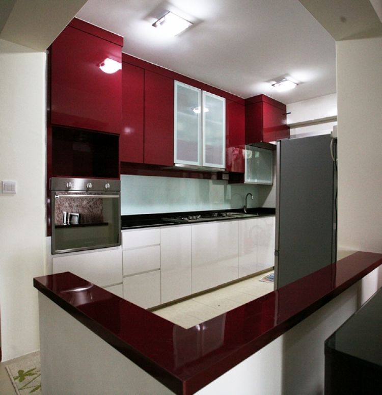Modern, Retro Design - Kitchen - HDB 4 Room - Design by Lux Design Pte Ltd