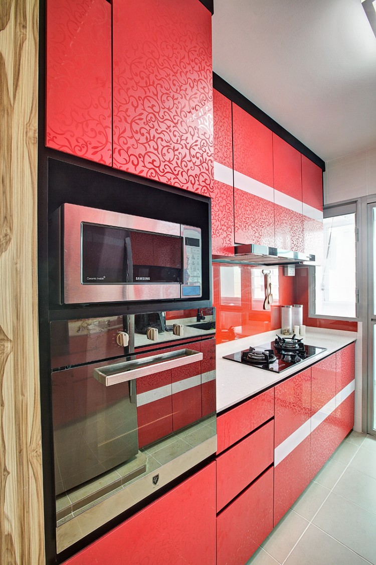 Contemporary, Tropical Design - Kitchen - HDB 4 Room - Design by Lux Design Pte Ltd