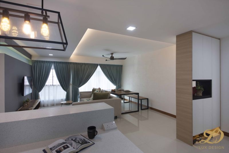 Contemporary Design - Living Room - HDB 5 Room - Design by Lux Design Pte Ltd