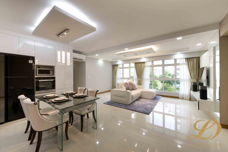 Contemporary, Modern Design - Living Room - HDB 5 Room - Design by Lux Design Pte Ltd