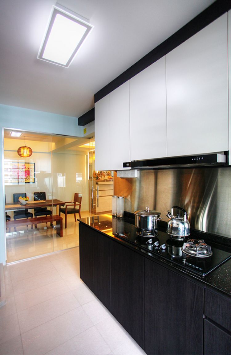 Contemporary, Country, Modern Design - Kitchen - HDB 5 Room - Design by Lux Design Pte Ltd