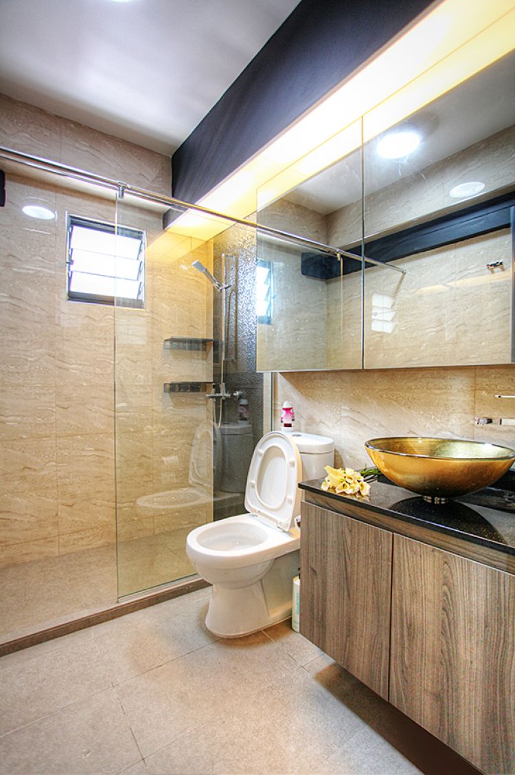 Contemporary, Country, Modern Design - Bathroom - HDB 5 Room - Design by Lux Design Pte Ltd