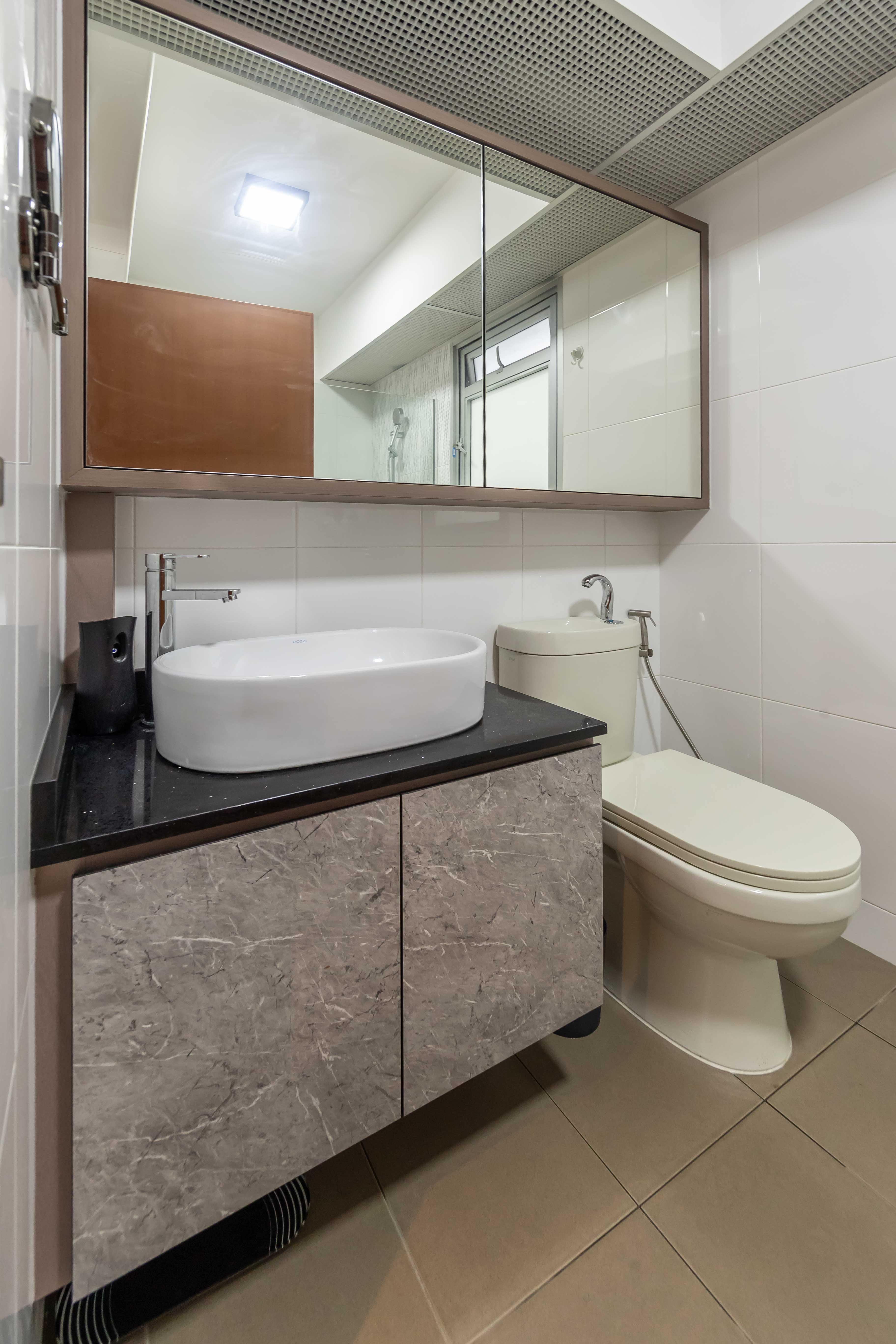 Contemporary Design - Bathroom - HDB 4 Room - Design by Luxurious Design Pte Ltd