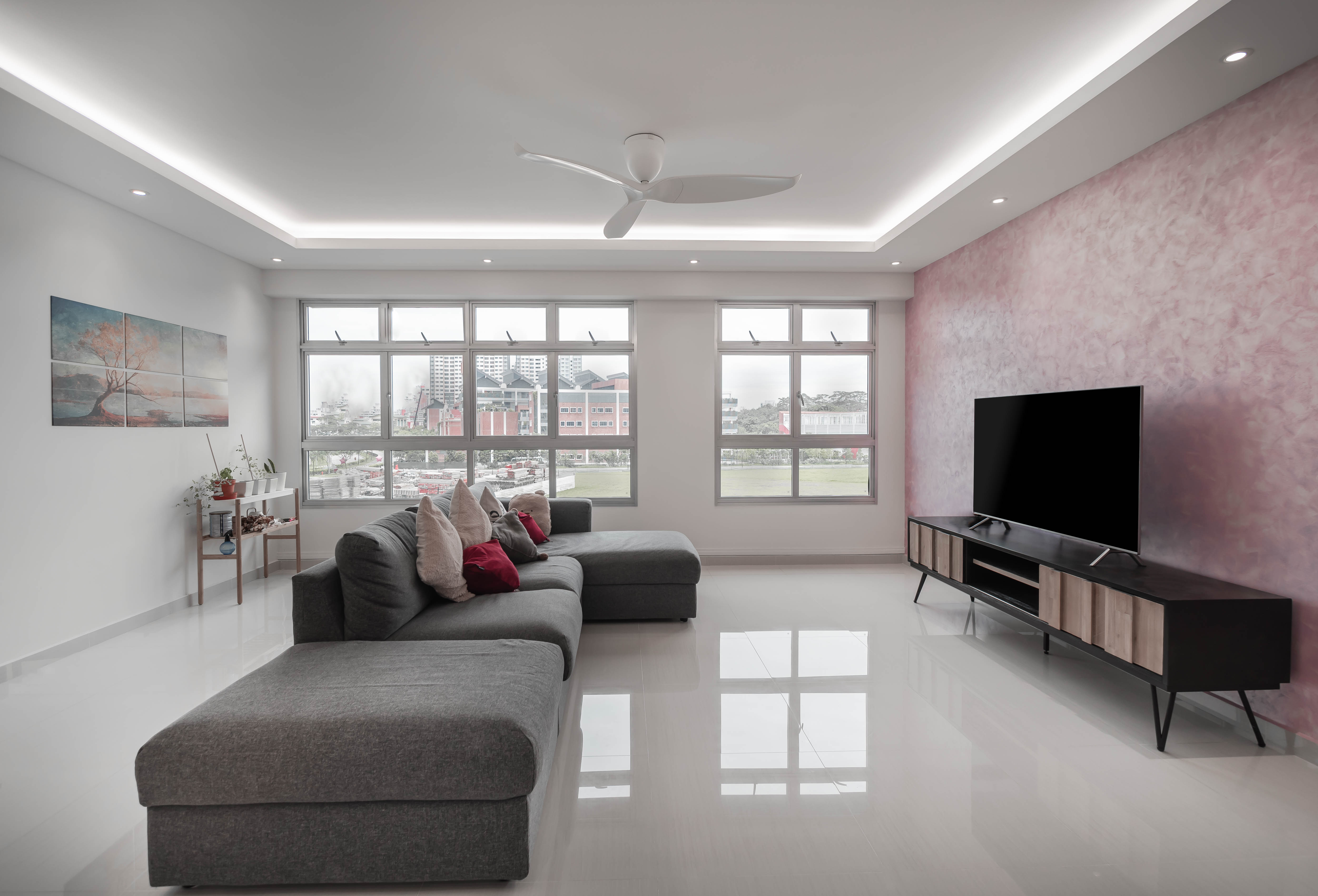 Minimalist Design - Living Room - HDB 5 Room - Design by Luxurious Design Pte Ltd