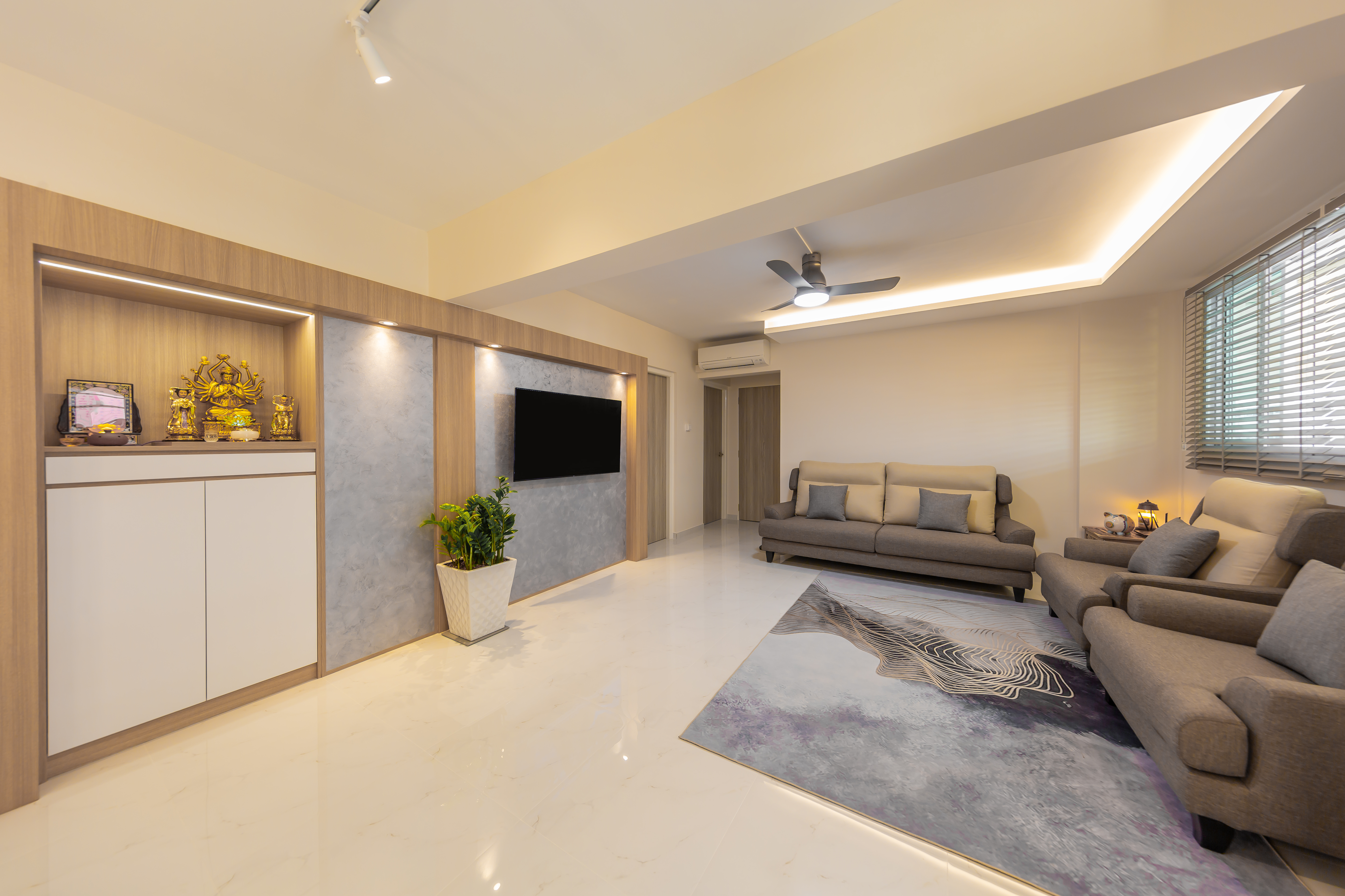 Modern, Scandinavian Design - Living Room - HDB 4 Room - Design by Luxurious Design Pte Ltd