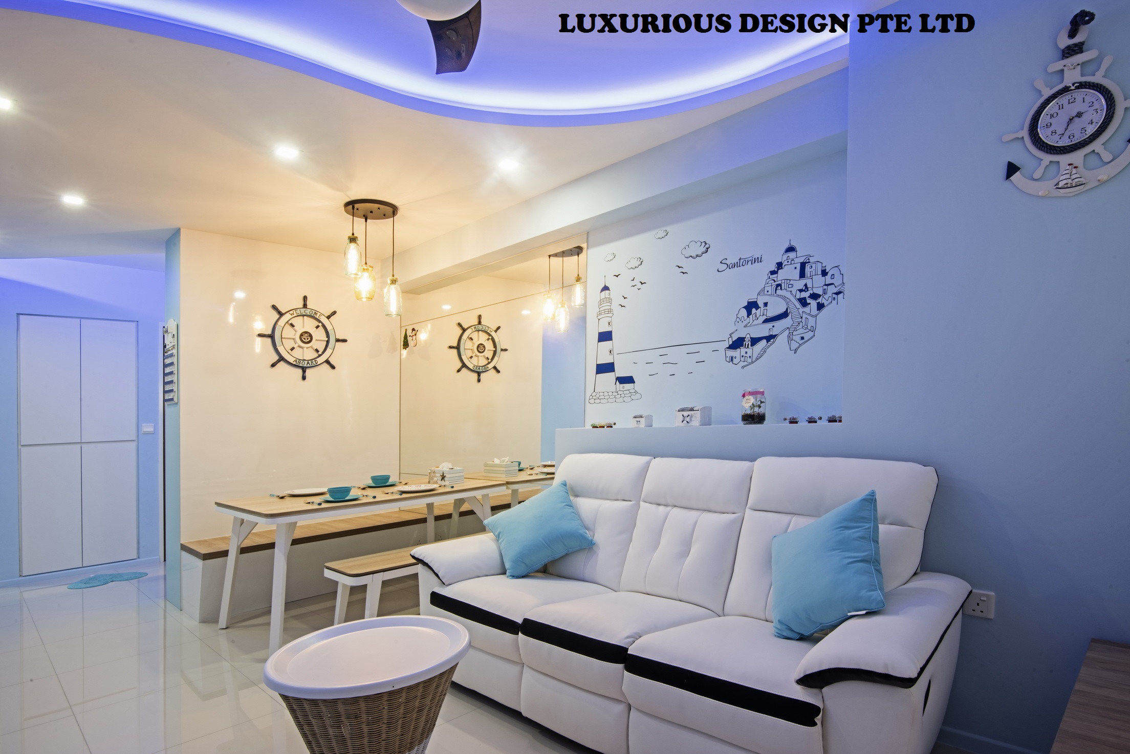 Contemporary, Mediterranean, Tropical Design - Living Room - HDB 3 Room - Design by Luxurious Design Pte Ltd