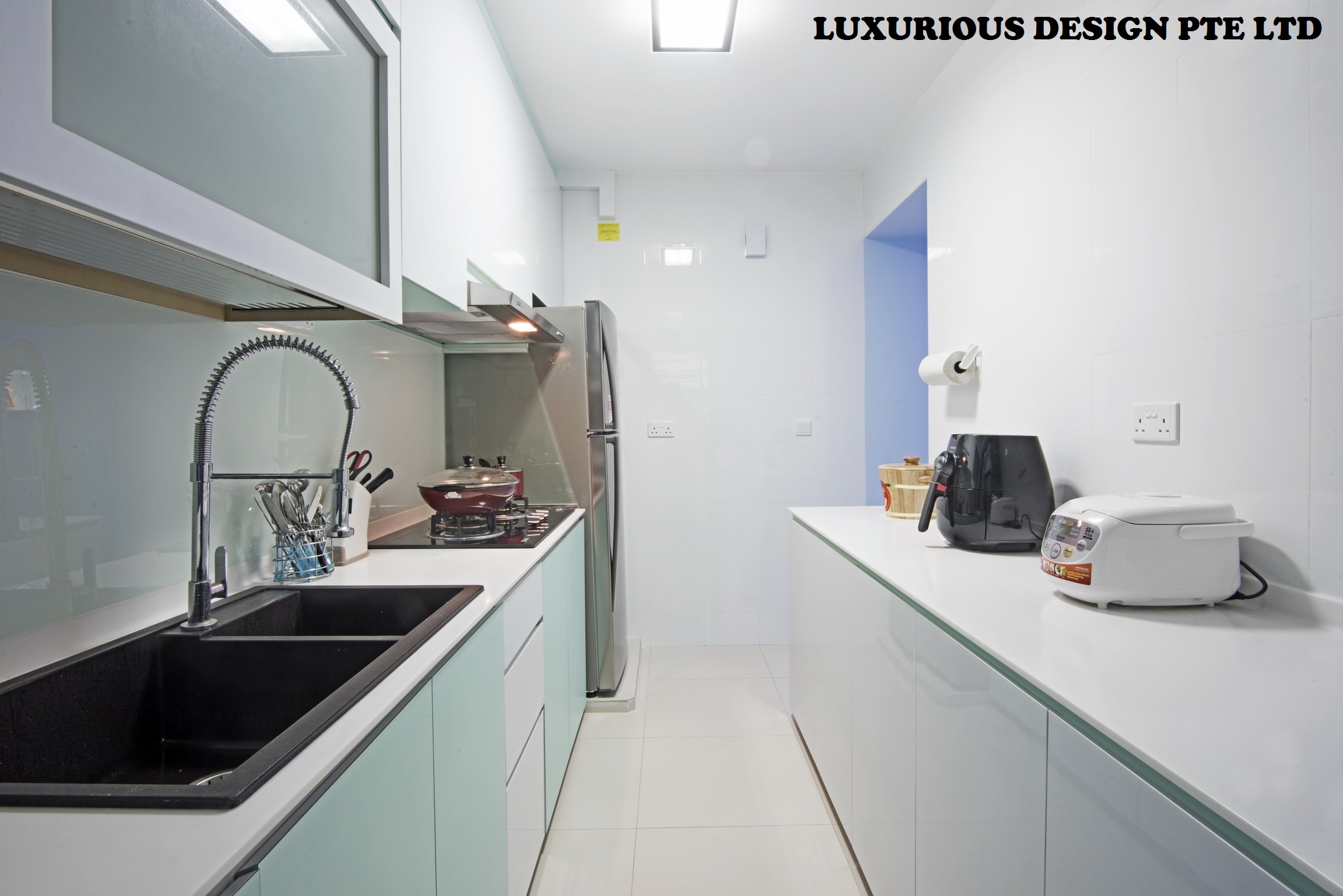 Contemporary, Mediterranean, Tropical Design - Kitchen - HDB 3 Room - Design by Luxurious Design Pte Ltd