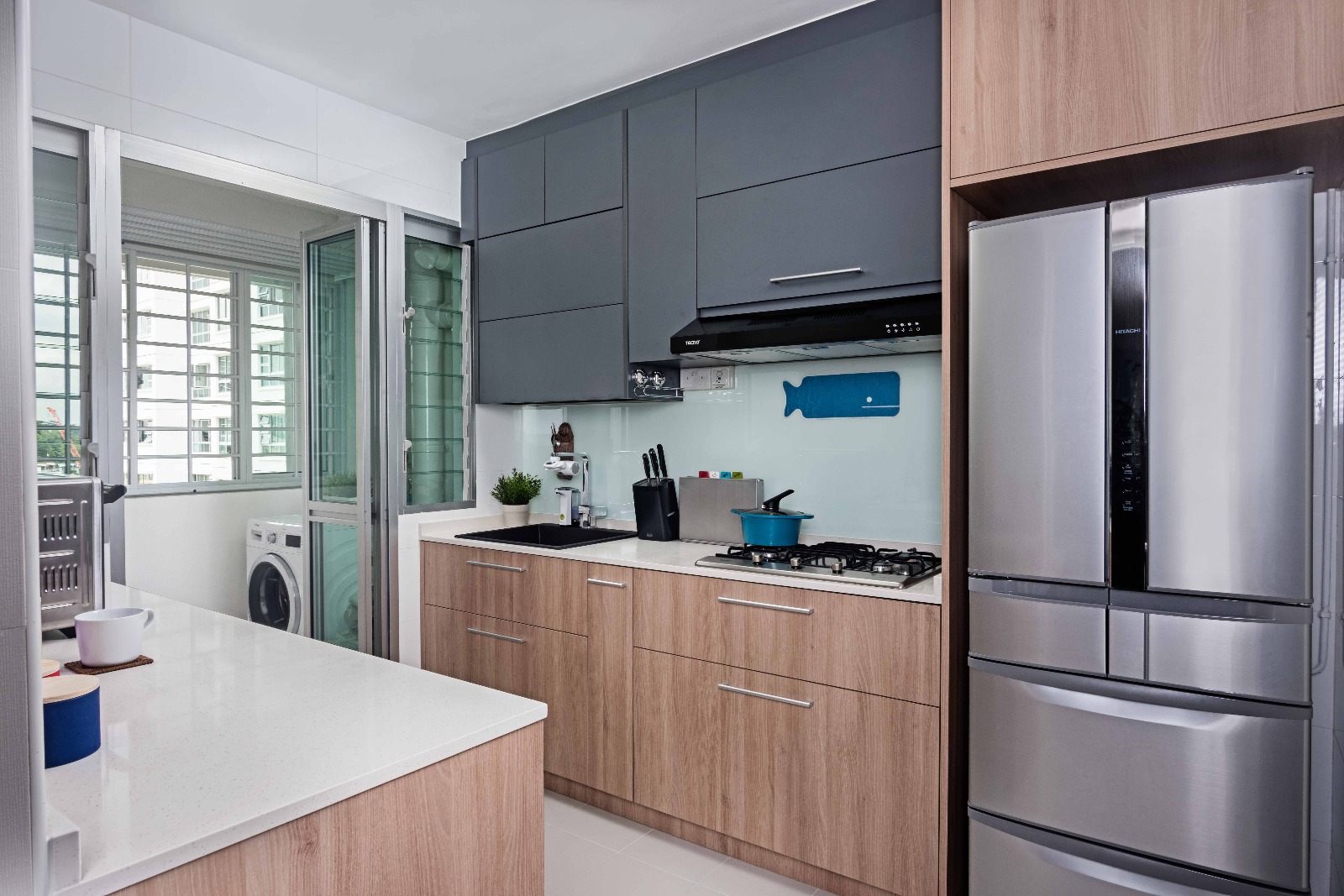 Contemporary Design - Kitchen - HDB 4 Room - Design by Luxurious Design Pte Ltd