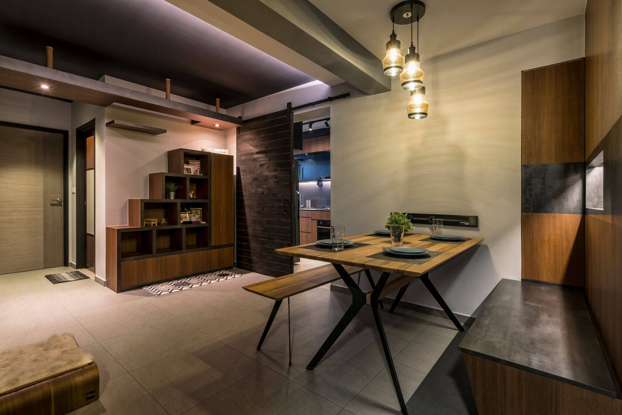 Rustic Design - Living Room - HDB 4 Room - Design by Met Interior