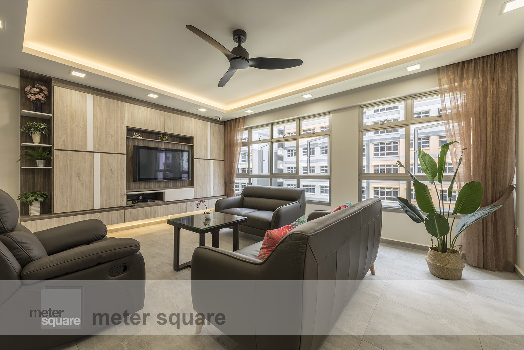Contemporary, Minimalist Design - Living Room - HDB 5 Room - Design by Meter Square Pte Ltd