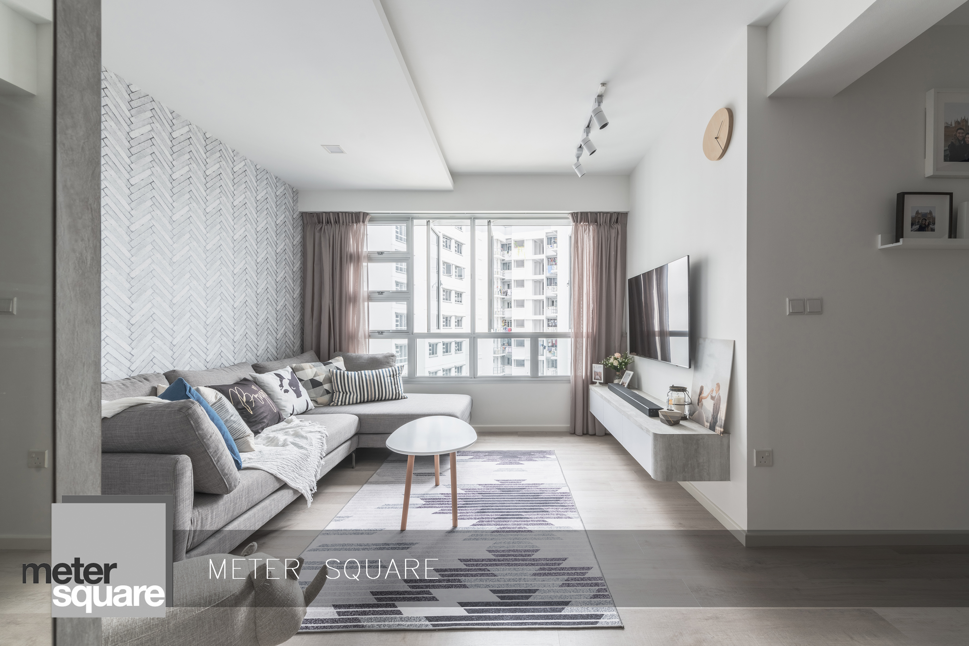 Modern, Scandinavian Design - Living Room - HDB 4 Room - Design by Meter Square Pte Ltd
