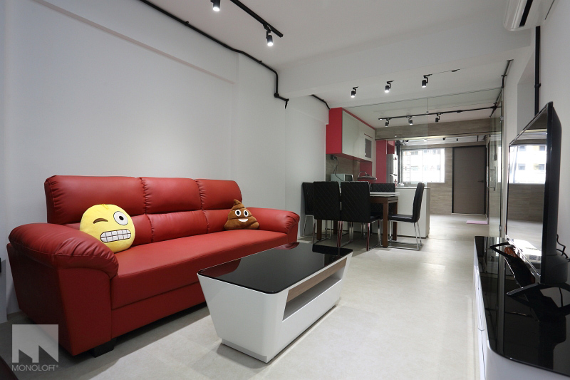 Industrial, Modern Design - Living Room - HDB 3 Room - Design by MONOLOFT
